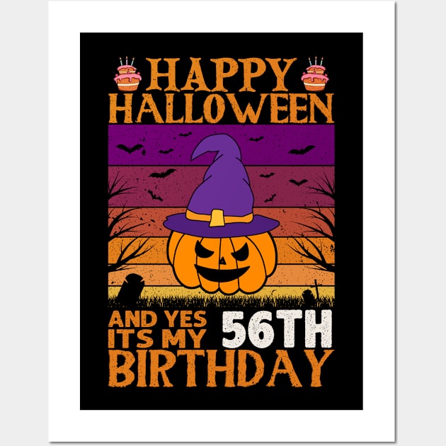 Happy 56th birthday October Halloween Pumpkin Wall Art by loveshop